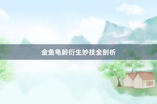金鱼龟龄衍生妙技全剖析